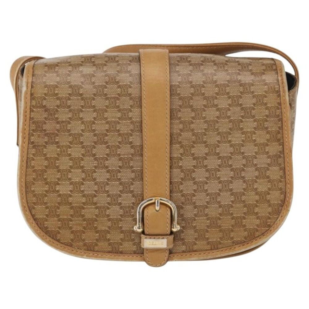 Celine Vintage Macadam Canvas Beige Canvas Backpack Bag
